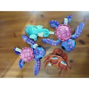 Dollibu Plush Lot Ocean Creatures Crab Pink SeaTurtle Seahorse Wild Collection